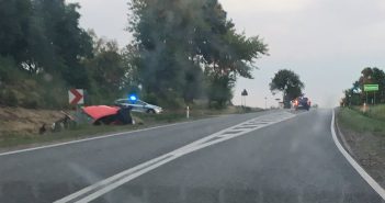 Chciał uniknąć potrącenia pieszej. Dachował