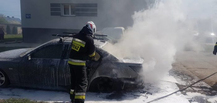 Spłonęło auto w gminie Drobin