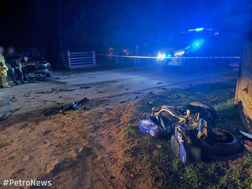 Wypadek z udziałem motocyklisty