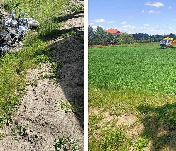 Wypadek motocyklisty. Trwa reanimacja kierowcy!-398414