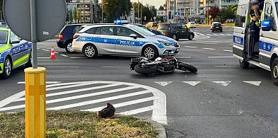 Ranny motocyklista. Przewrócił się na widok radiowozu [FOTO]-398894