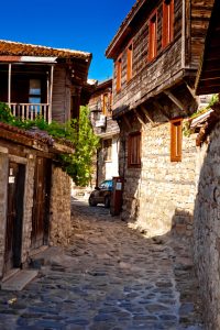 Street in old town Nessebar, Bulgary