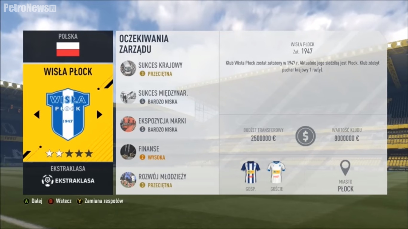 Jak zrobić karierę w Wiśle Płock? Na FIFA17 już przetestowano!
