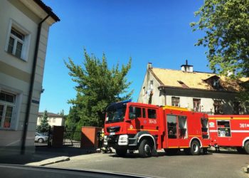 Pożar w centrum. Ewakuowano ludzi