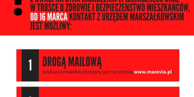 Kontakt z mazowieckim samorządem tylko telefoniczny i mailowy