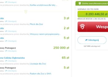 Ktoś wpłacił anonimowo dla Zosi 250 tys. zł!
