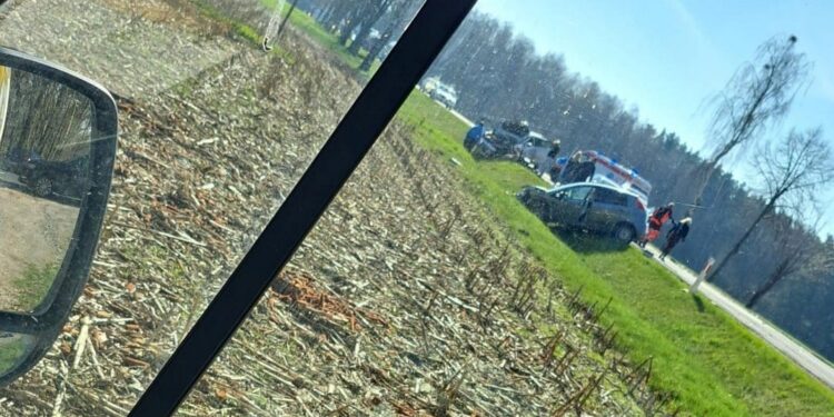 Karambol na DK62. Na miejscu lądował śmigłowiec LPR