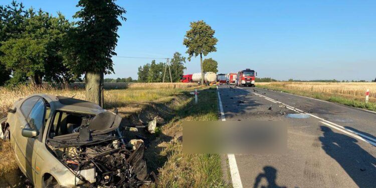 Śmiertelny wypadek w powiecie płockim. Droga zablokowana