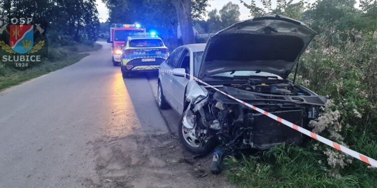 Strażacy interweniowali przy rozbitym aucie, w którym nie było kierowcy [ZDJĘCIA]