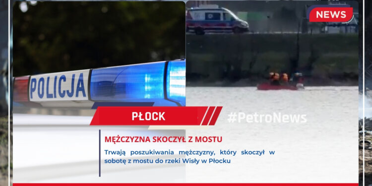 Mężczyzna skoczył z mostu. Trwają poszukiwania [FILM]