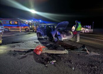 Wypadek na krajowej „62”. Lądował śmigłowiec LPR, dwie osoby w szpitalu